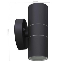 Applique murale LED d'extérieur 2 pcs Acier inoxydable haut bas 