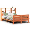 Cadre de lit sans matelas cire marron 140x190cm bois pin massif 