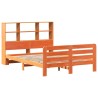 Cadre de lit sans matelas cire marron 140x190cm bois pin massif 