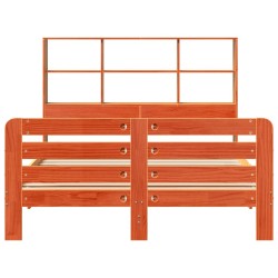 Cadre de lit sans matelas cire marron 140x190cm bois pin massif 