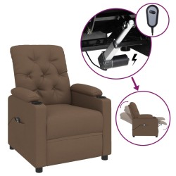 Fauteuil inclinable électrique Marron Tissu 