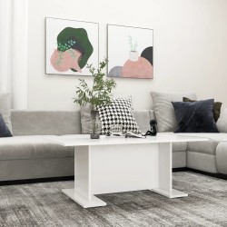 Table basse blanc 103,5x60x40 cm bois d'ingénierie 