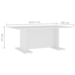 Table basse blanc 103,5x60x40 cm bois d'ingénierie 