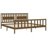 Cadre de lit sans matelas marron miel 200x200cm bois pin massif 