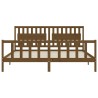 Cadre de lit sans matelas marron miel 200x200cm bois pin massif 