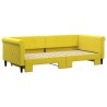 Lit de jour avec lit gigogne jaune 90x200 cm velours 