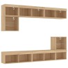 Unités murales TV avec LED 8 pcs chêne sonoma bois d'ingénierie 