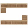 Unités murales TV avec LED 8 pcs chêne sonoma bois d'ingénierie 