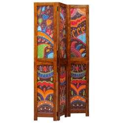 Paravent 3 panneaux marron 35x1.5x160 cm en bois massif acacia 