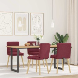 Chaises à manger lot de 4 rouge bordeaux tissu 