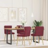 Chaises à manger lot de 4 rouge bordeaux tissu 