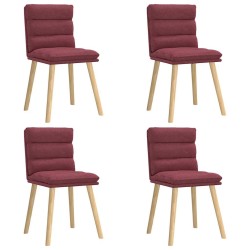 Chaises à manger lot de 4 rouge bordeaux tissu 