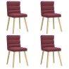 Chaises à manger lot de 4 rouge bordeaux tissu 