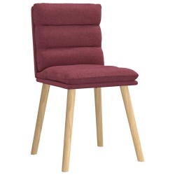 Chaises à manger lot de 4 rouge bordeaux tissu 