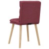 Chaises à manger lot de 4 rouge bordeaux tissu 