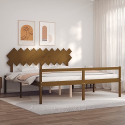 Lit pour personne âgée sans matelas 200x200 cm bois massif 