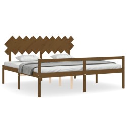 Lit pour personne âgée sans matelas 200x200 cm bois massif 