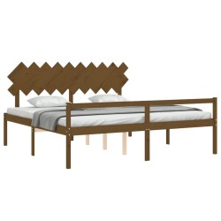 Lit pour personne âgée sans matelas 200x200 cm bois massif 