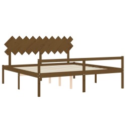Lit pour personne âgée sans matelas 200x200 cm bois massif 