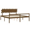 Lit pour personne âgée sans matelas 200x200 cm bois massif 