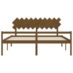 Lit pour personne âgée sans matelas 200x200 cm bois massif 