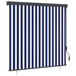 Store roulant d'extérieur 170x250 cm Bleu et blanc 