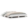 Cadre de lit sans matelas blanc 200x200 cm bois massif de pin 