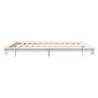 Cadre de lit sans matelas blanc 200x200 cm bois massif de pin 