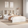 Lit bibliothèque sans matelas blanc 120x200 cm bois pin massif 
