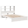 Lit bibliothèque sans matelas blanc 120x200 cm bois pin massif 
