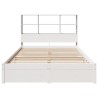 Lit bibliothèque sans matelas blanc 120x200 cm bois pin massif 