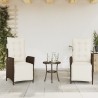 Chaises inclinables de jardin lot de 2 avec repose-pied rotin 