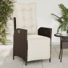 Chaises inclinables de jardin lot de 2 avec repose-pied rotin 
