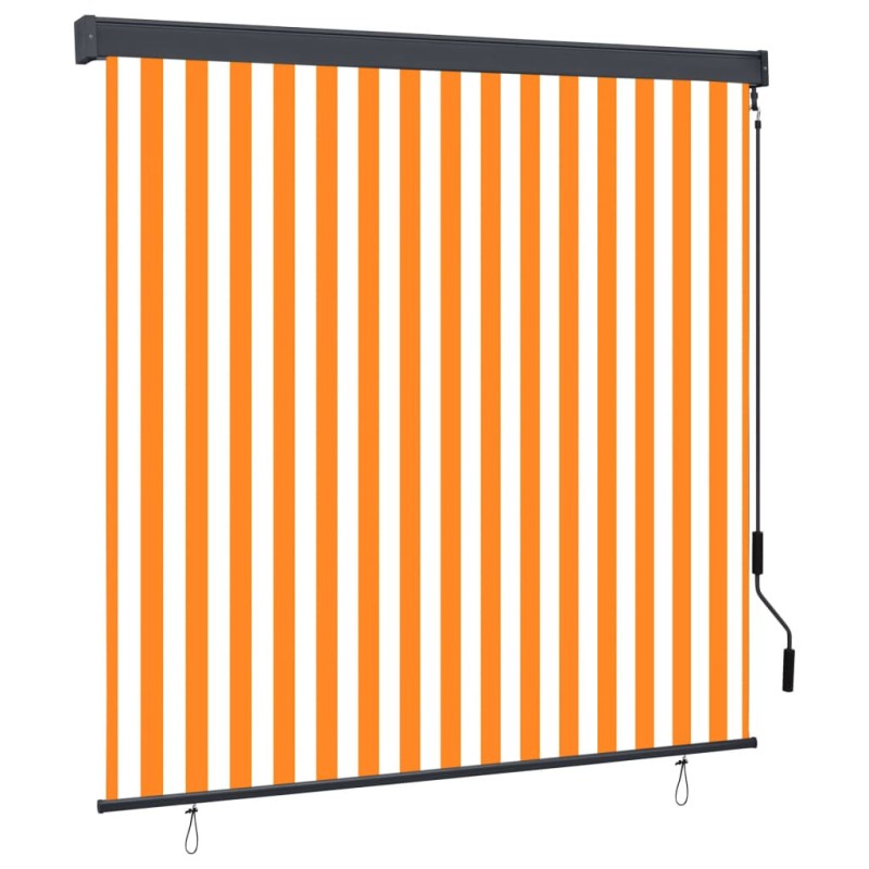 Store roulant d'extérieur 170x250 cm Blanc et orange Store roulant d'extérieur 170x250 cm Blanc et orange