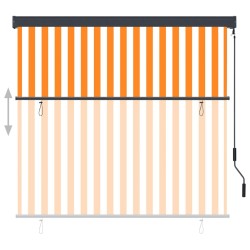 Store roulant d'extérieur 170x250 cm Blanc et orange 
