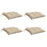 Coussins de chaise lot de 4 beige 50x50x7 cm tissu oxford 