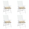 Coussins de chaise lot de 4 beige 50x50x7 cm tissu oxford 