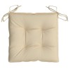 Coussins de chaise lot de 4 beige 50x50x7 cm tissu oxford 