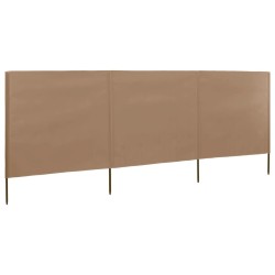 Paravent 3 panneaux Tissu 400 x 120 cm Taupe 