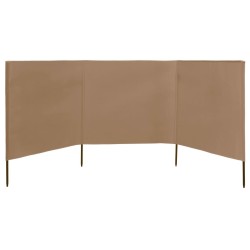 Paravent 3 panneaux Tissu 400 x 120 cm Taupe 
