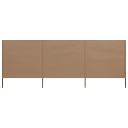 Paravent 3 panneaux Tissu 400 x 120 cm Taupe 