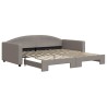 Lit de jour avec lit gigogne taupe 100x200 cm tissu 