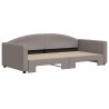 Lit de jour avec lit gigogne taupe 100x200 cm tissu 