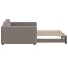 Lit de jour avec lit gigogne taupe 100x200 cm tissu 