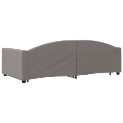 Lit de jour avec lit gigogne taupe 100x200 cm tissu 
