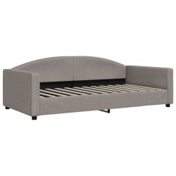 Lit de jour avec lit gigogne taupe 100x200 cm tissu 