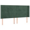 Tête de lit à LED Vert foncé 203x16x118/128 cm Velours 