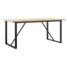 Table à manger cadre en O 180x90x75,5 cm bois pin massif acier 