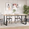 Table à manger cadre en O 180x90x75,5 cm bois pin massif acier 