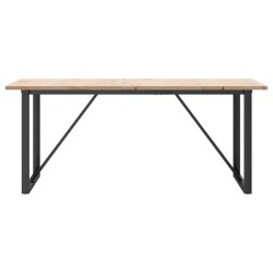 Table à manger cadre en O 180x90x75,5 cm bois pin massif acier 
